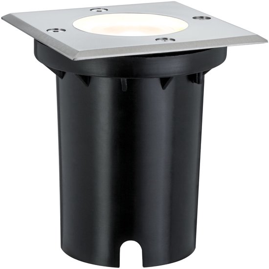 Paulmann LED-grondinbouwlamp IP67 hoekig 108 × 124 mm 3000K 3,5W 230lm 230V Edelstaal Metaal