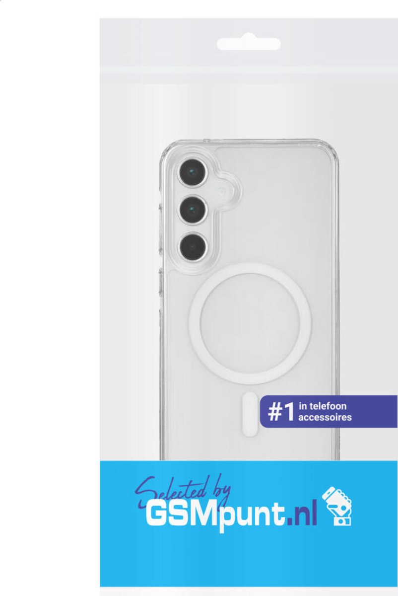Hoesje Geschikt voor Samsung Galaxy A55 - Compatibel met MagSafe - Hard Back Cover met Magneet - Transparant