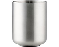 Zone Denmark Ume Tandenborstelbeker - Beker voor Tandenborstels - Tandenborstelhouder - Toilet & Badkamer Accessoires - 10,3 x 8,3 cm - Chroom