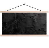 Posterhanger incl. Poster 60x30 cm - Schoolplaat - Zwart - Verf - Textielposter - Blanke latten