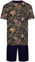 Pastunette Shortama Tropical - Katoen - Blauw - Print - Maat XXL