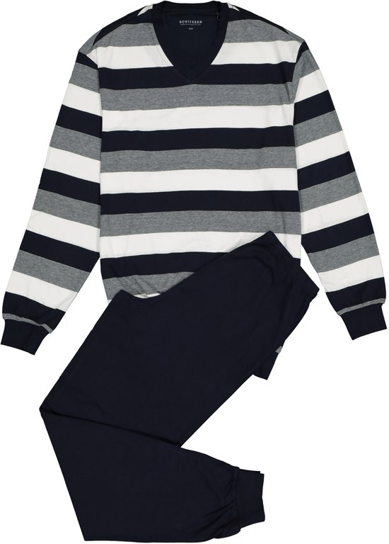 Pyjama Homme Schiesser - Bleu Foncé - Col V - Taille S