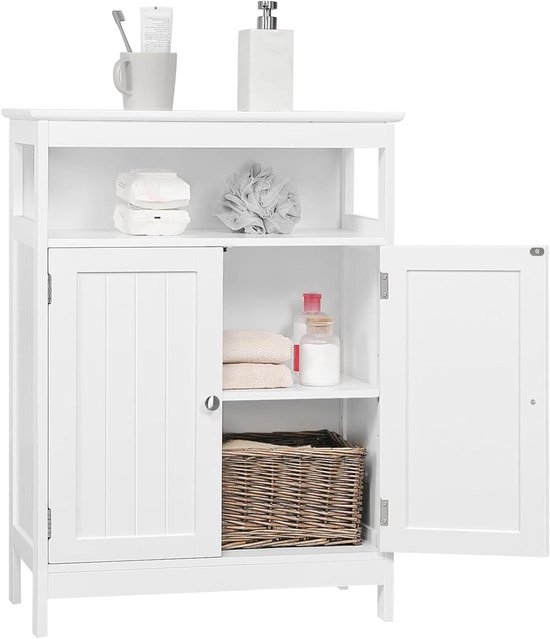 Badkamerkast Met LED-verlichting, Hoekkast, Met Opbergvak, Open Plank Met Haken 45x45x166 6 Cm