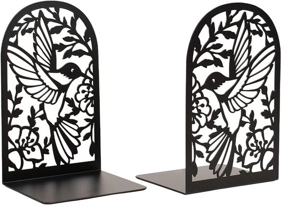 SWAWIS 6 stuks boekensteun, boekenhouders, metaal, 20,5 x 9,5 x 13,5 cm, rek met antislipmat, hoogwaardige boekensteun