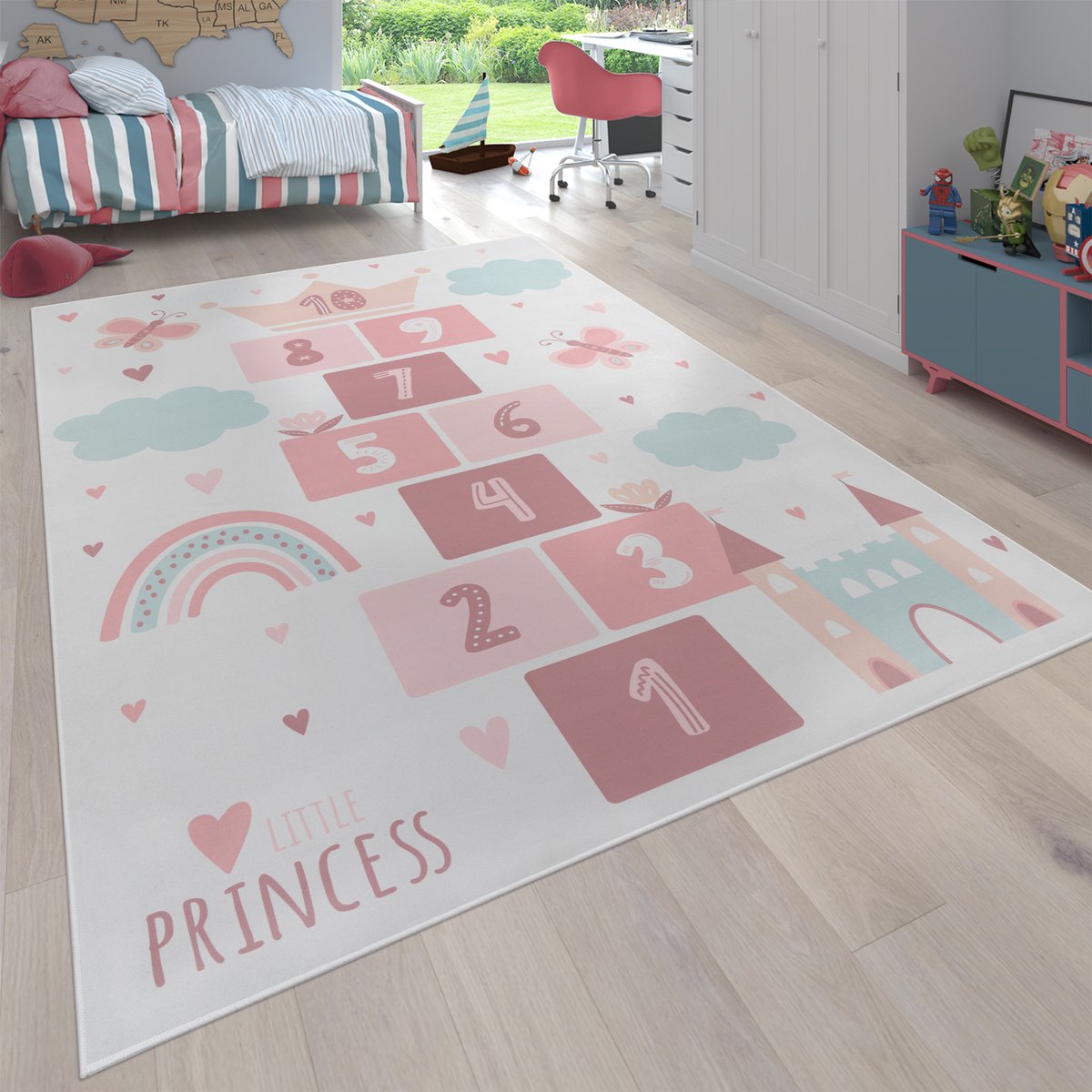 Flycarpets Kindervloerkleed - Binola - Prinses / Hinkelen - Creme