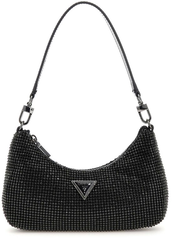 Guess EDA TOP ZIP SHOULDER BAG - Schoudertas - black/zwart