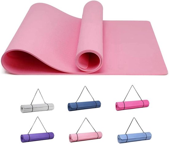 Good Nite Gymnastiekmat - antislip yogamat - fitnessmat voor thuis - roze 183 x 61 x 0.6 cm met draagriem van Good Nite — afbeelding 2
