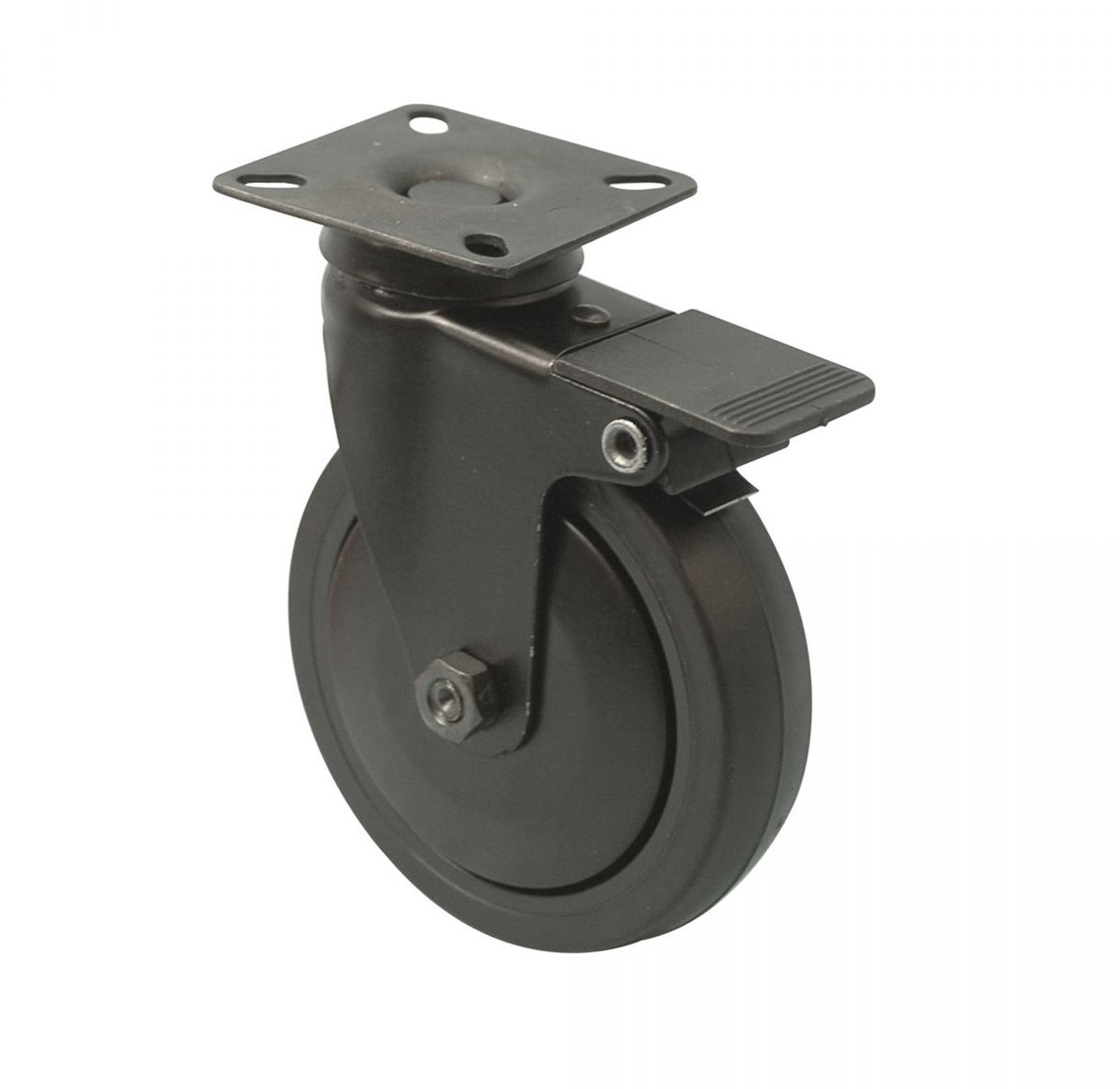 MacLean Zwenkwiel met Rem - Zwart - Rubber - Ø50mm - Draagvermogen 40KG