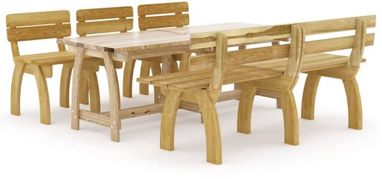 vidaXL 3-delige Tuinset geïmpregneerd grenenhout - Tuinset - Tuinsets