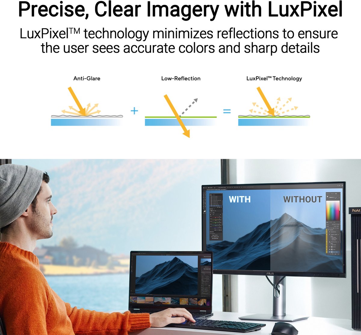 ASUS ProArt Display PA27JCV - 5K IPS - Grafisch Designer Monitor - Calman Gecertificeerd - LuxPixel™ - USB-C PD 96W - 27 Inch thumbnail 6
