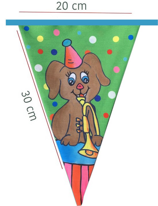 Puk Art© | Stoffen Slinger | Stoffen vlaggen | Vlaggenlijn Stof | Feestslinger | Verjaardag Slinger | Pastel slinger XXL (12 mtr lang, 24 vlaggen