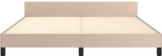 vidaXL Bedframe met hoofdeinde zonder matras Cappuccino 160x200 cm - Bedframe Met Hoofdbord - Bedframes Met Hoofdborden - Bedframe - Bed