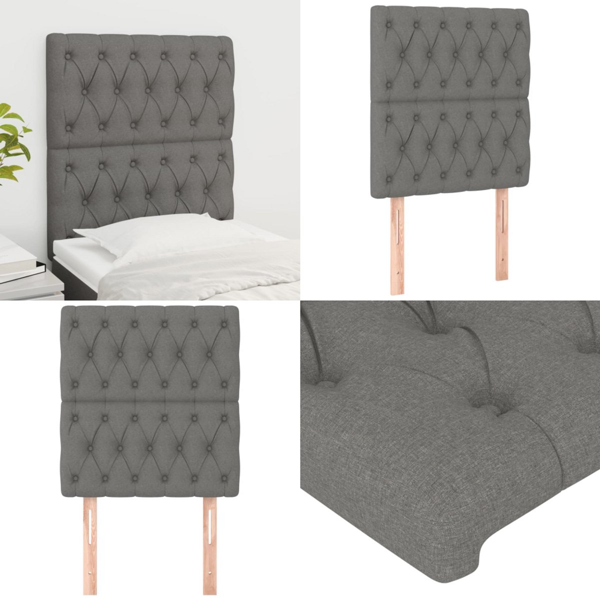 Bedhoofdborden taupe 2x 72cm | Laatste Stuk Bedhoofdborden taupe 2x 72cm | Laatste Stuk