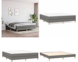 vidaXL - Boxspring - bed - stof - donkergrijs - 160x200 - cm