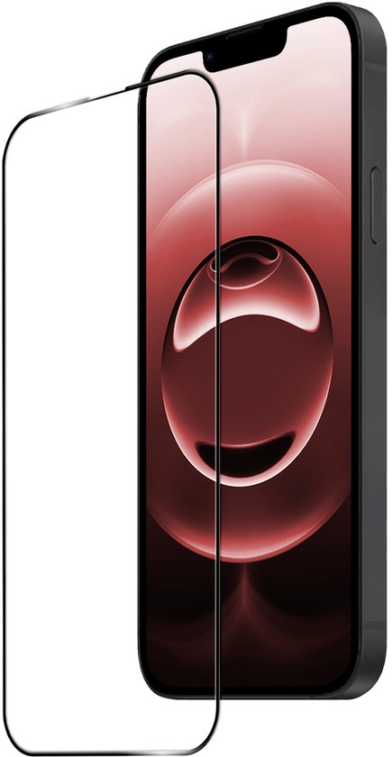Doorzichtige screenprotector geplaatst op een iPhone met rood scherm.