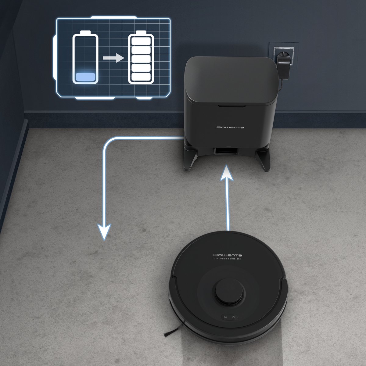 Rowenta X-Plorer Serie 85+ RR87D5 - Robotstofzuiger - Met Dweilfunctie - Inclusief Extra Accessoires - Geschikt voor Alle Vloertypes - Automatisch leegstation — afbeelding 6