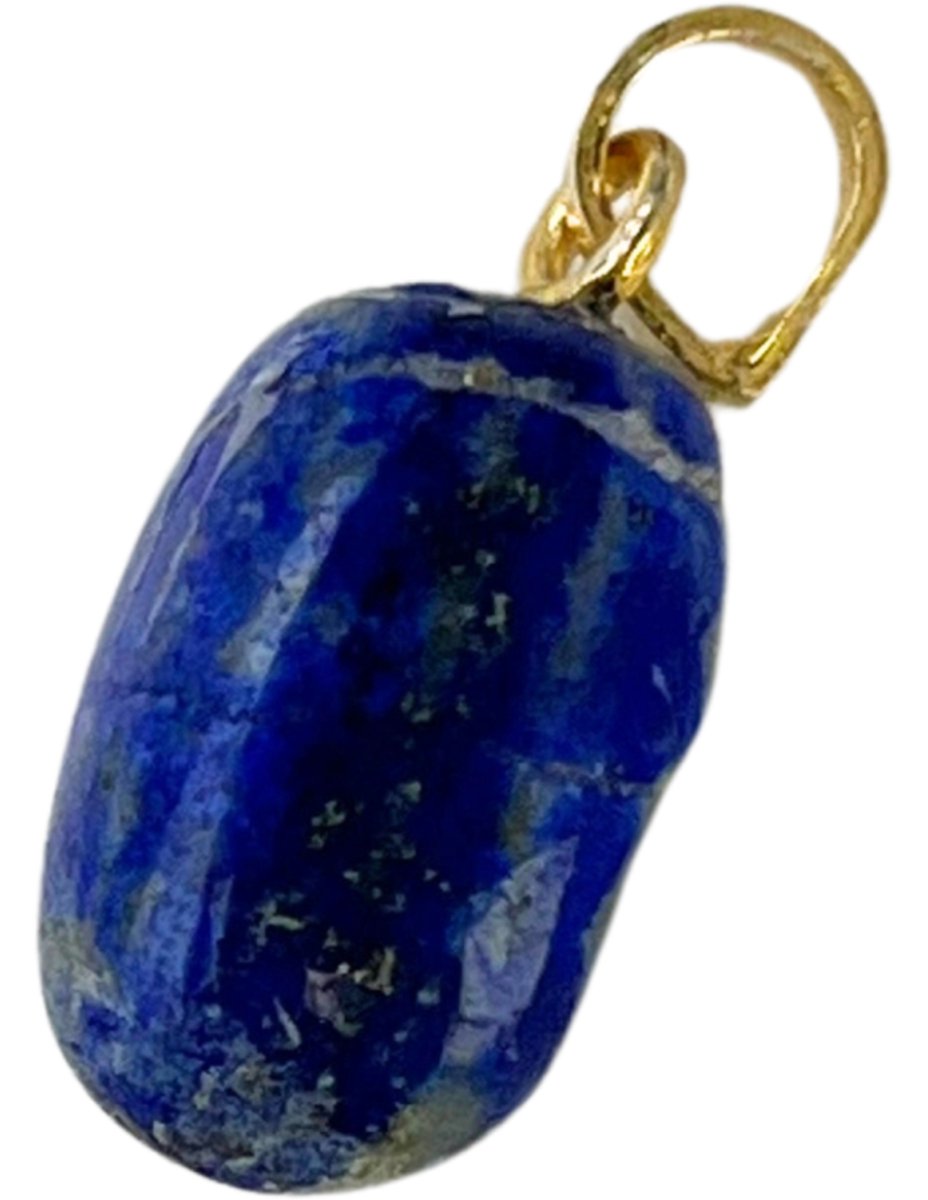 Lapis Lazuli geboorde hanger verguld