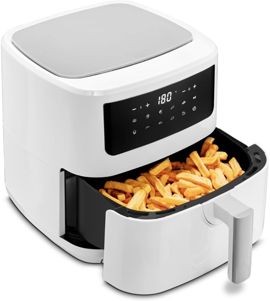 Zylo® Dubbele Airfryer - Heteluchtfriteuse - Duo Airfryer - 6,8 L - 40x33x33cm - Wit