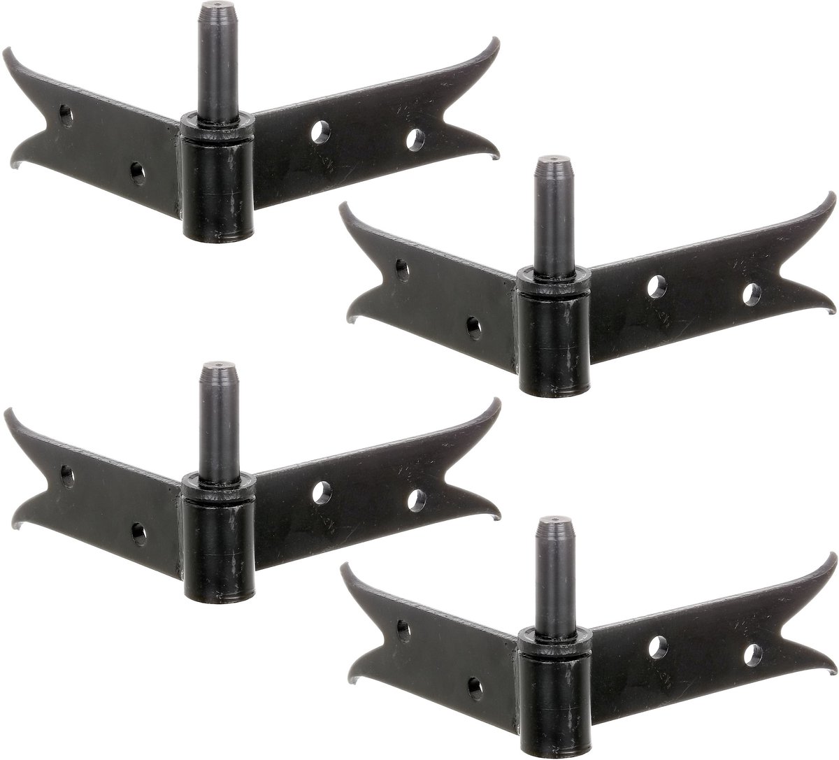 Alberts 863838 hoekplaatduim | om vast te schroeven | zwart | doornmaat Ø14 mm | plaat 140 x 120 mm | Set van 4