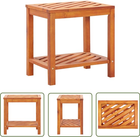 vidaXL Table d'appoint - Bois d'acacia Massief - 45x33x45 cm Table d'appoint - Table d'acacia - Table basse - Table d'extérieur - Table de jardin - Table étanche - Petite table