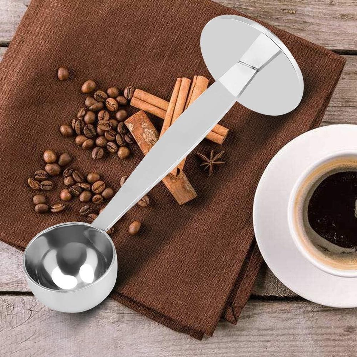 Doosu metalen koffiemaatlepel, koffielepel van roestvrij staal (18/8 Doosu metalen koffiemaatlepel, koffielepel van roestvrij staal (18/8