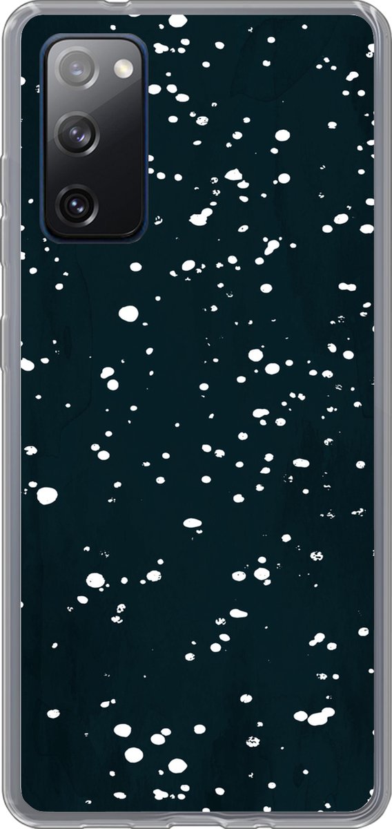 Telefoonhoesje Geschikt voor Samsung Galaxy S20 FE hoesje - Stippen - Zwart - Wit - Siliconen Telefoonhoesje Telefoonhoesje