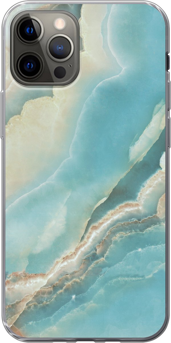 Telefoonhoesje Geschikt voor iPhone 13 Pro hoesje - Natuursteen - Mineralen - Chic - Siliconen Telefoonhoesje Telefoonhoesje