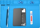 MMOBIEL Siliconen Reparatie- en Soldeermat – 35 x 25 cm – Hittebestendig tot 500°C - Siliconen Mat voor Solderen met Warmte-Isolatie – Reparatiemat voor o.a. Telefoon / Computer / Electronica – Blauw
