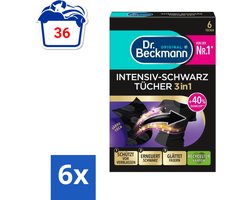 Dr. Beckmann - Kleurverzorging - Intensive Black 2 in 1 - Donkere Was - 6 Doekjes - Voordeelverpakking - 6 stuks