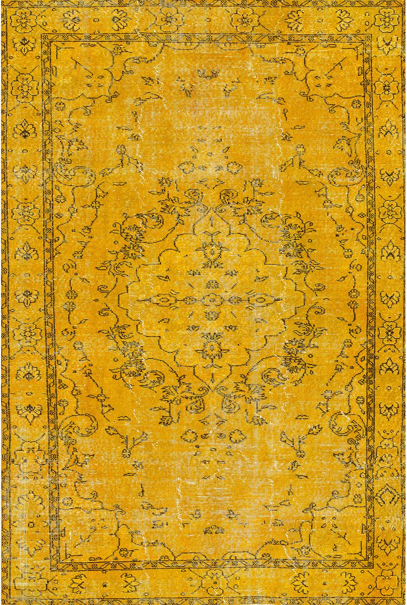 Bamyum Gıallo Bedrukt Tapijt Chenilleprint Machine Made 120 x 180 cm, Vintage Tapijt Slaapkamer, Antibacterieel Antislip Ondervloer Keukentapijt