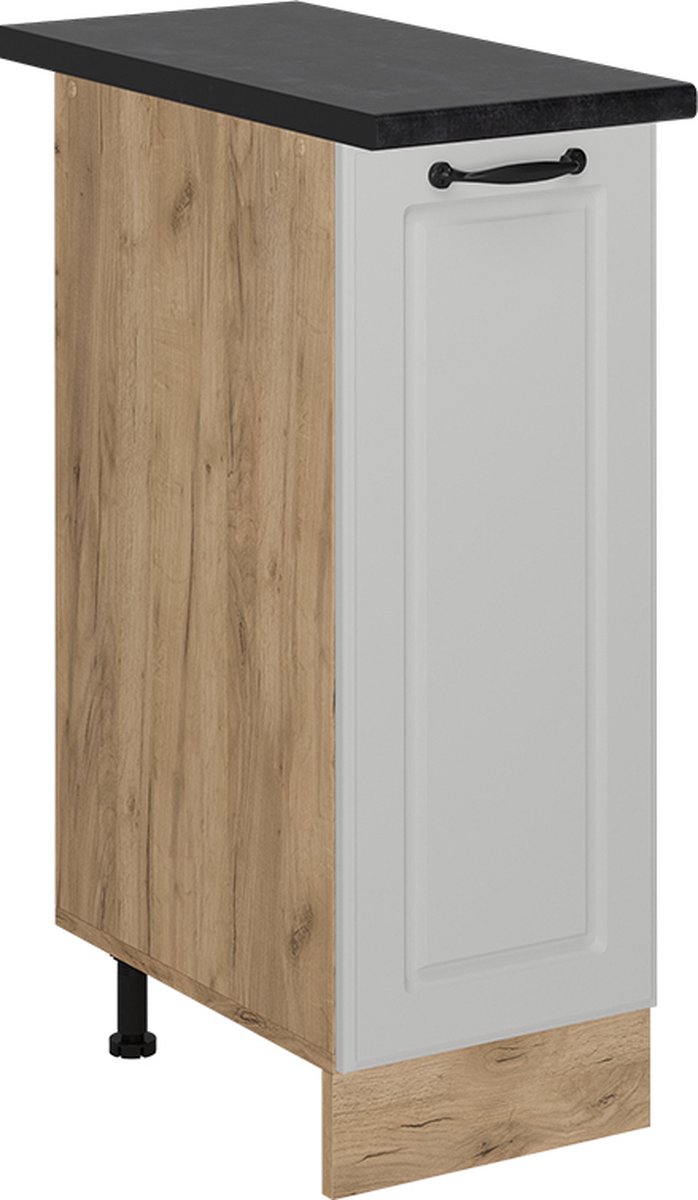Vicco R-Line Apotheekkast – 30 cm, WB Antraciet Wit Landhuis Wit landelijk/Goudkleurig Eiken
