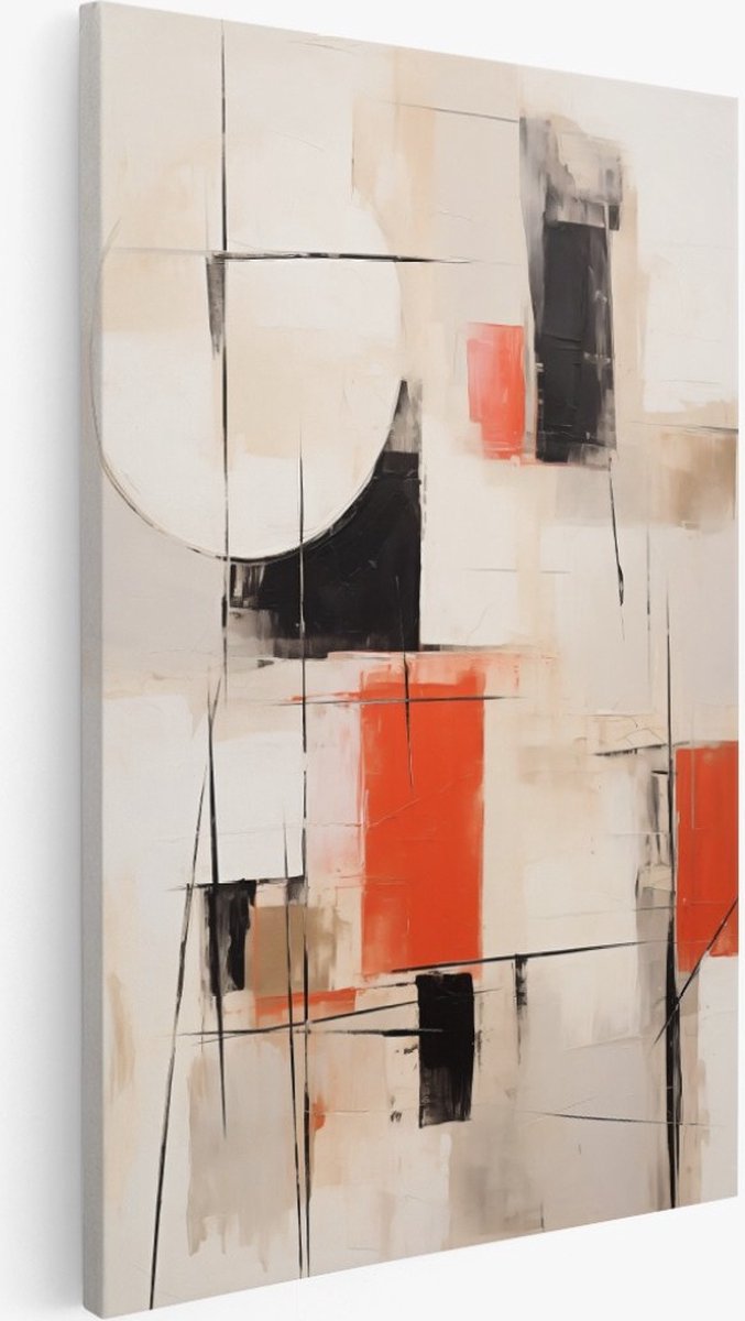 Saammp Canvas Schilderij - Abstract - geometrische kunst - 100x150 - Foto op canvas - Wanddecoratie - Muurdecoratie Woonkamer - Slaapkamer decoratie - Canvas Print Multicolor