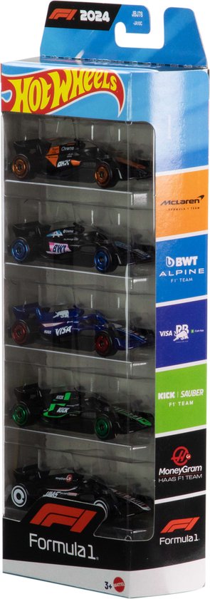 Pack de 5 voitures de l'équipe de course de Formule 1 Hot Wheels