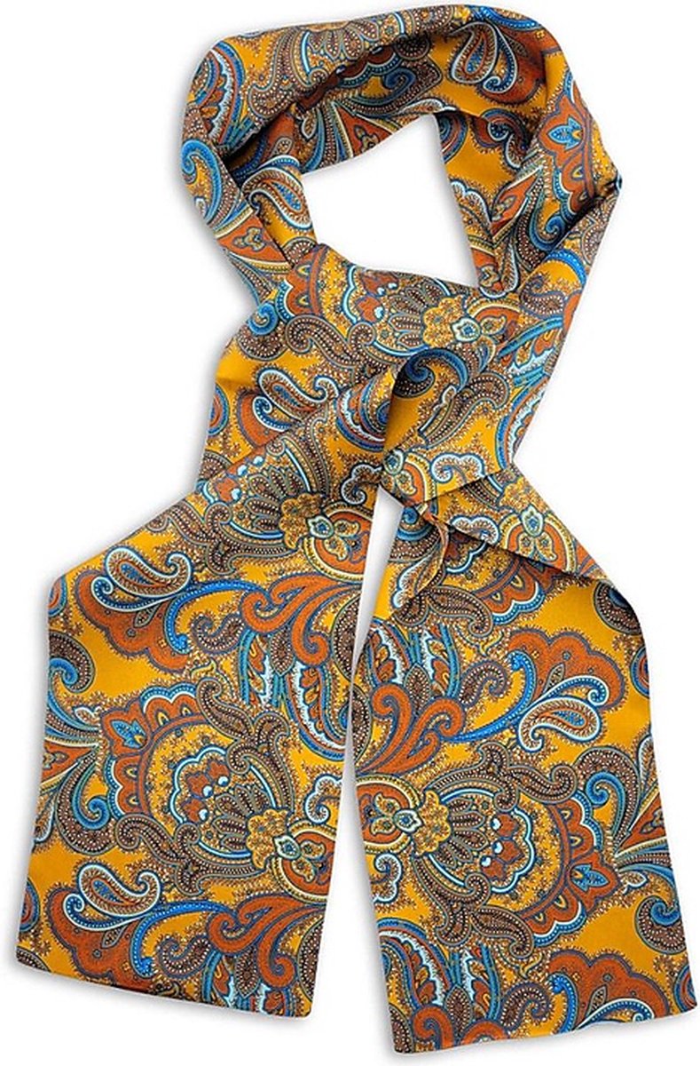 We Love Ties - Sjaals - Herensjaal Paisley Festivo - oker / bruin / oranje / blauw