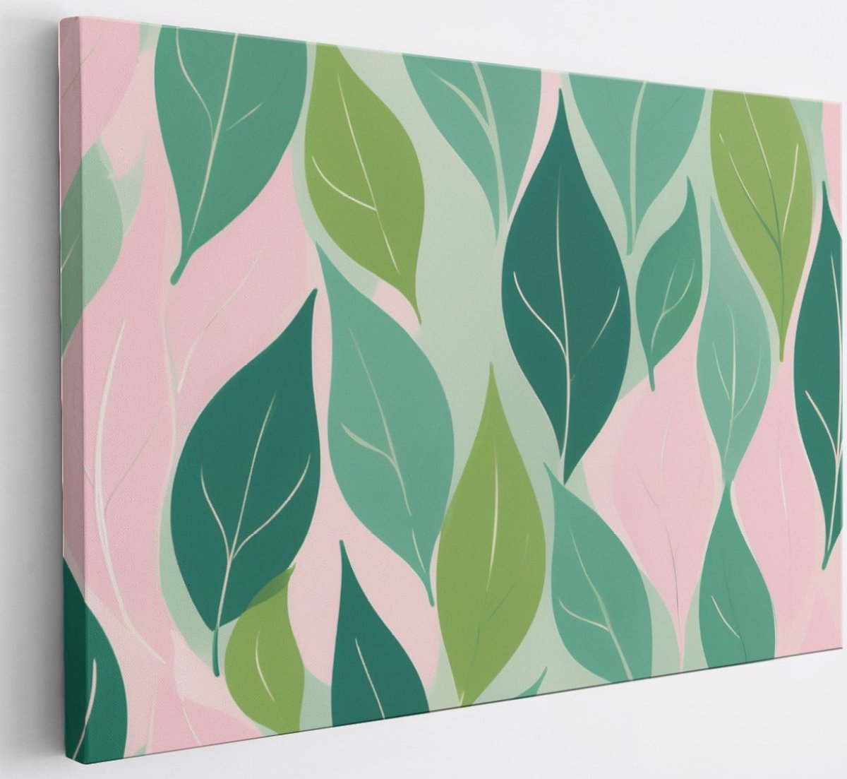 Saammp Canvas Schilderij - Planten - Roze - Abstract - 60x40 - Foto op canvas - Wanddecoratie - Muurdecoratie Woonkamer - Slaapkamer decoratie - Canvas Print Multicolor