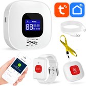 Vosoi Alarmstation - Senioren alarm - SOS Noodknop - Persoonlijke alarmen - Paniekknop - Noodknop - Persoonlijke Beveiliging - Incl. SOS horloge en alarm met draagkoord - Melding naar mobiele telefoon