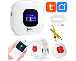 Vosoi Alarmstation - Senioren alarm - SOS Noodknop - Persoonlijke alarmen - Paniekknop - Noodknop - Persoonlijke Beveiliging - Incl. SOS horloge en alarm met draagkoord - Melding naar mobiele telefoon