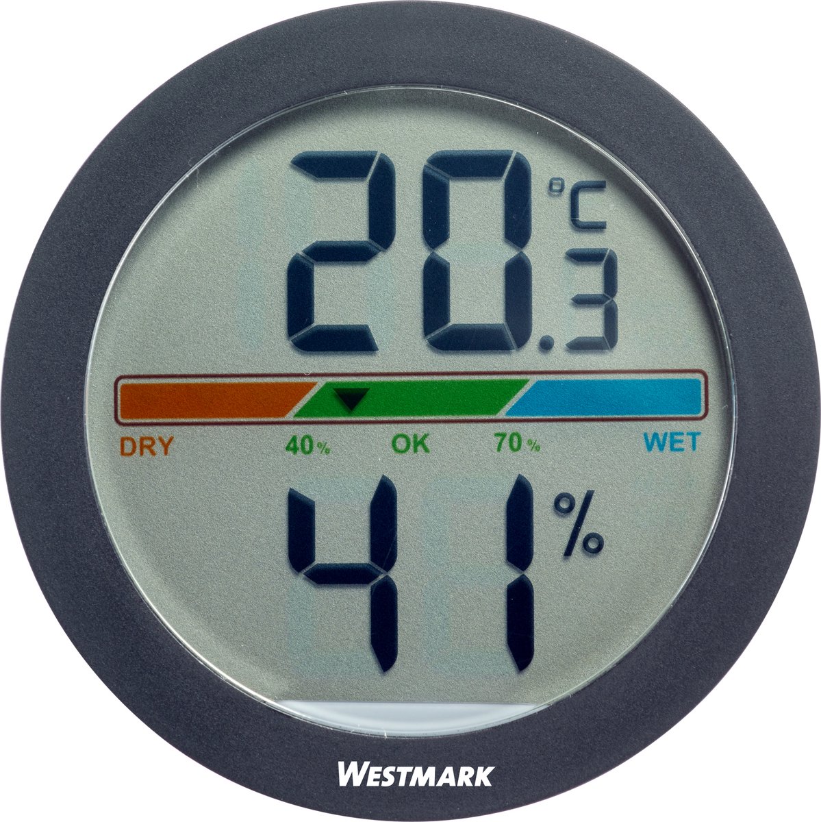 Westmark Thermometer + Hygrometer – Voor nauwkeurige meting van vochtigheid en temperatuur binnenshuis, ideaal voor wijnkelders, kassen en koelkasten – Kunststof, LED–Display