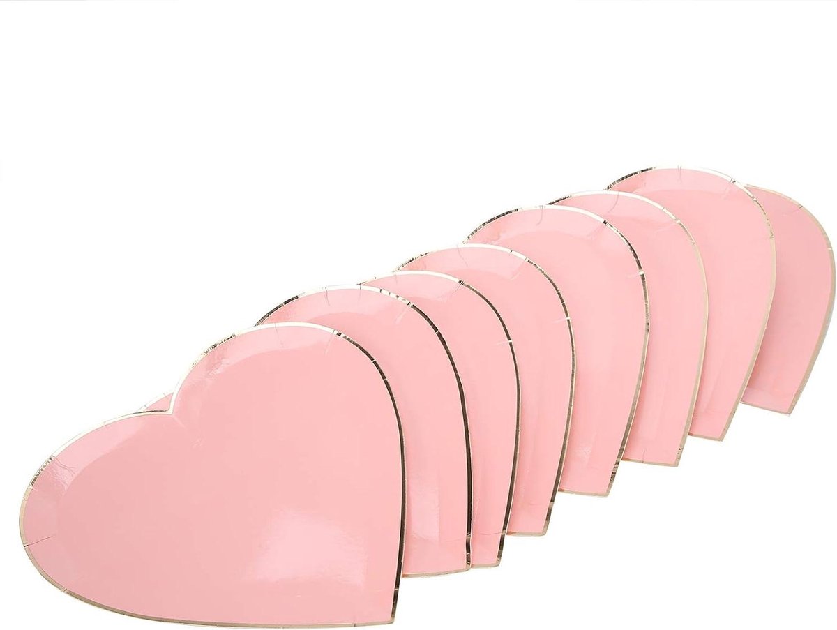 Mengbladen Papieren Borden - 8 Stuks - Plastic Borden En Zilverwerk Set - Schilderen Valentijnsstickers - Picknickborden - Servies Decoratie - Borden voor Babyborrels - Eettafel Pronkstukken .