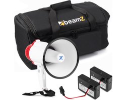 Vonyx MEG025 complete megafoon set met draagtas en 2x lithium-ion accu’s - Rood-witte megafoon - 25W