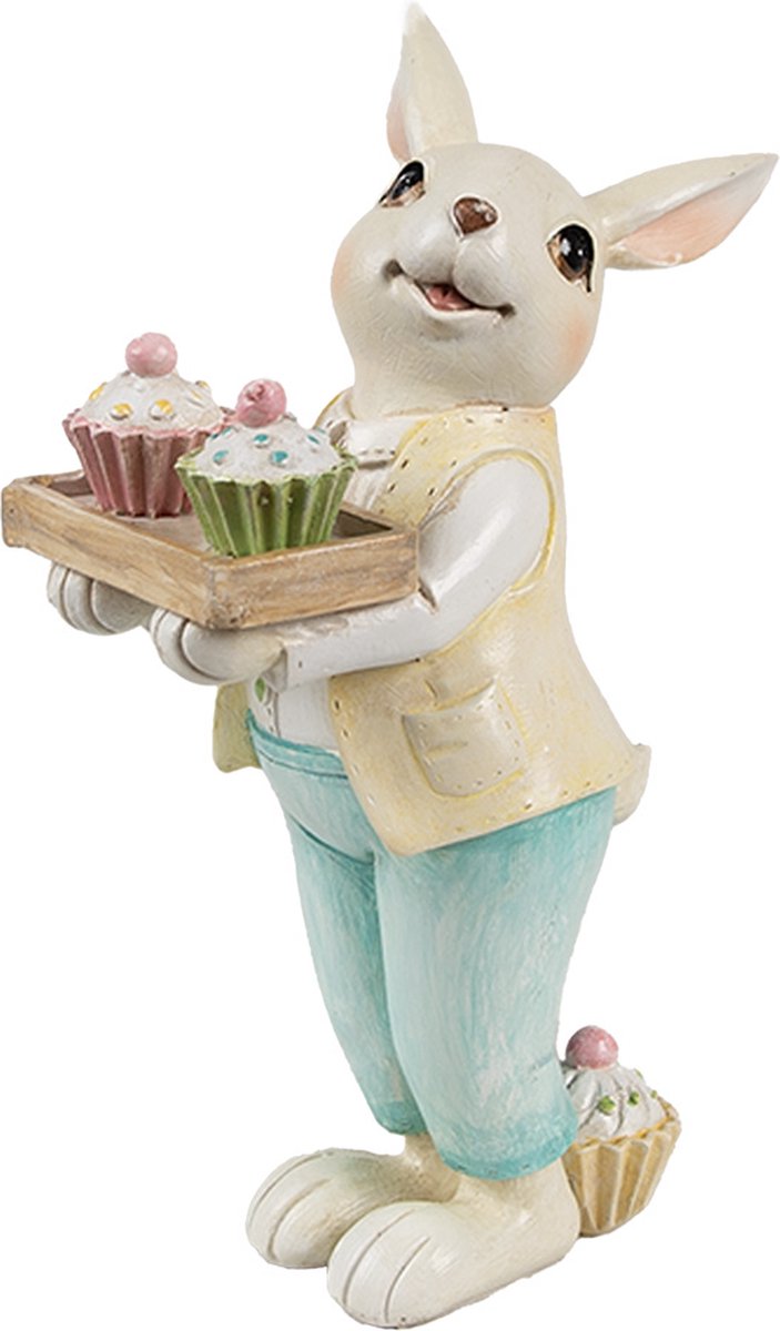 Decoratie Beeld Konijn 11x6x16 cm Beige Kunststof