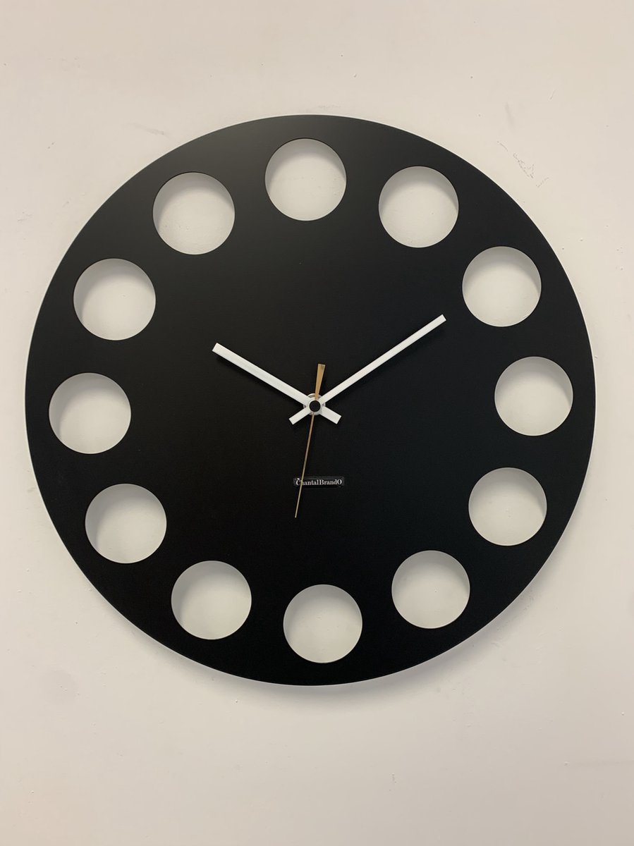 ChantalBrandO Wandklok MARAVAL Black XL Modern Design