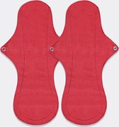 Eco Femme wasbaar maandverband Nightpad - XL - 2-Pack - 100% Biologisch Katoen - Rood