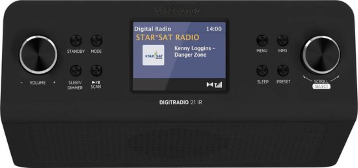 Ingebouwde DAB+/FM/internetkeukenradio (Bluetooth 2 W mono-luidspreker 28 inch kleurendisplay klok met wekker) zwart