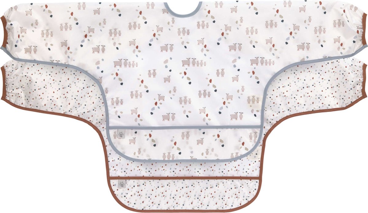 Goedkoopste Lässig slabbetje lange mouw 2 stuks Tiny Farmer Sheep blue 6 tot 24 maanden