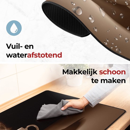 KitchyMist Inductie Beschermer 80x52 cm - Koffie Kopje - Kookplaat Beschermer - Afdekplaat voor Kookplaat - Inductie Mat - Spatscherm Achterwand Keuken