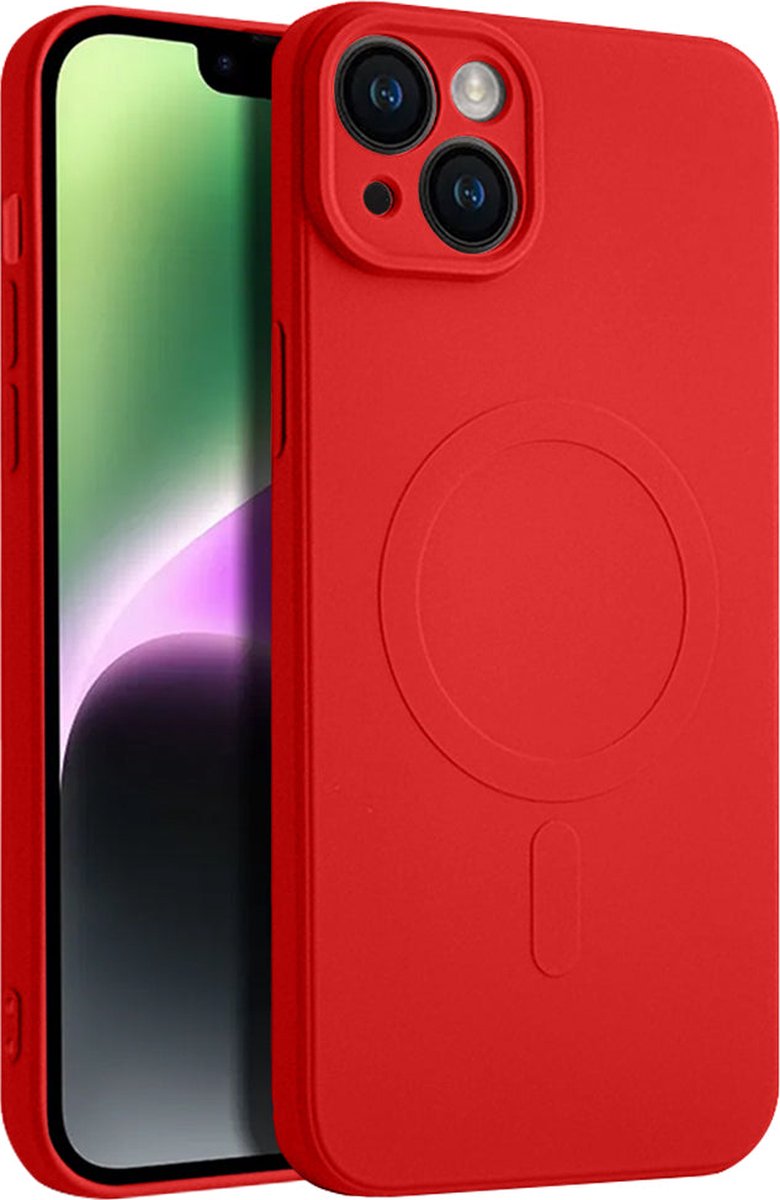 Casify Siliconen Hoesje geschikt voor MagSafe iPhone 14 Plus Hoesje - Rood