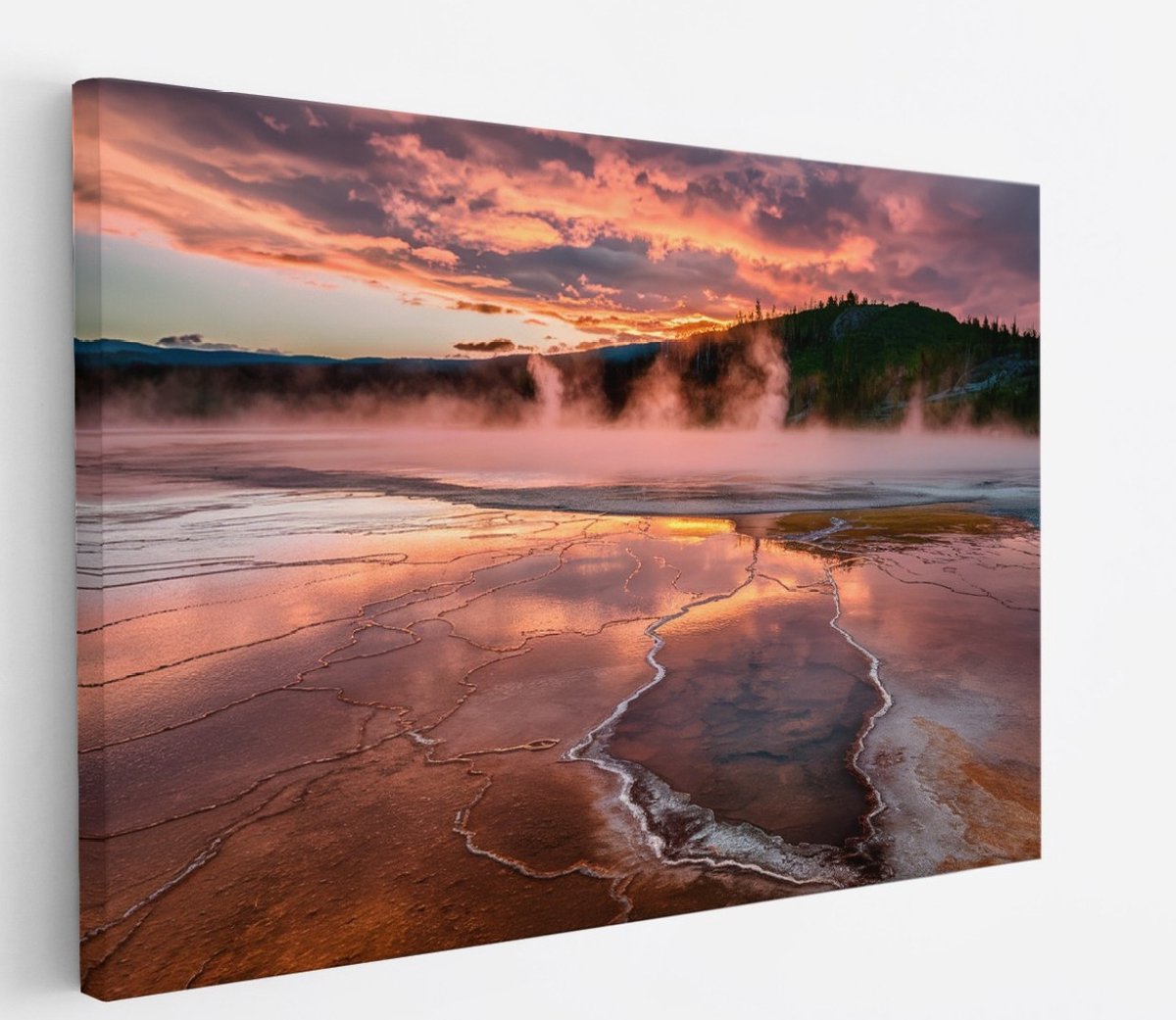 Saammp Canvas Schilderij - Natuur - Zonsondergang- 70x50 - Foto op canvas - Wanddecoratie - Muurdecoratie Woonkamer - Slaapkamer decoratie - Canvas Print Multicolor
