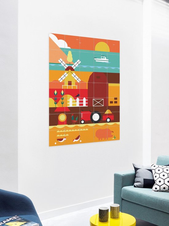 Ferme IXXI - Décoration murale - Animaux - 100 x 140 cm