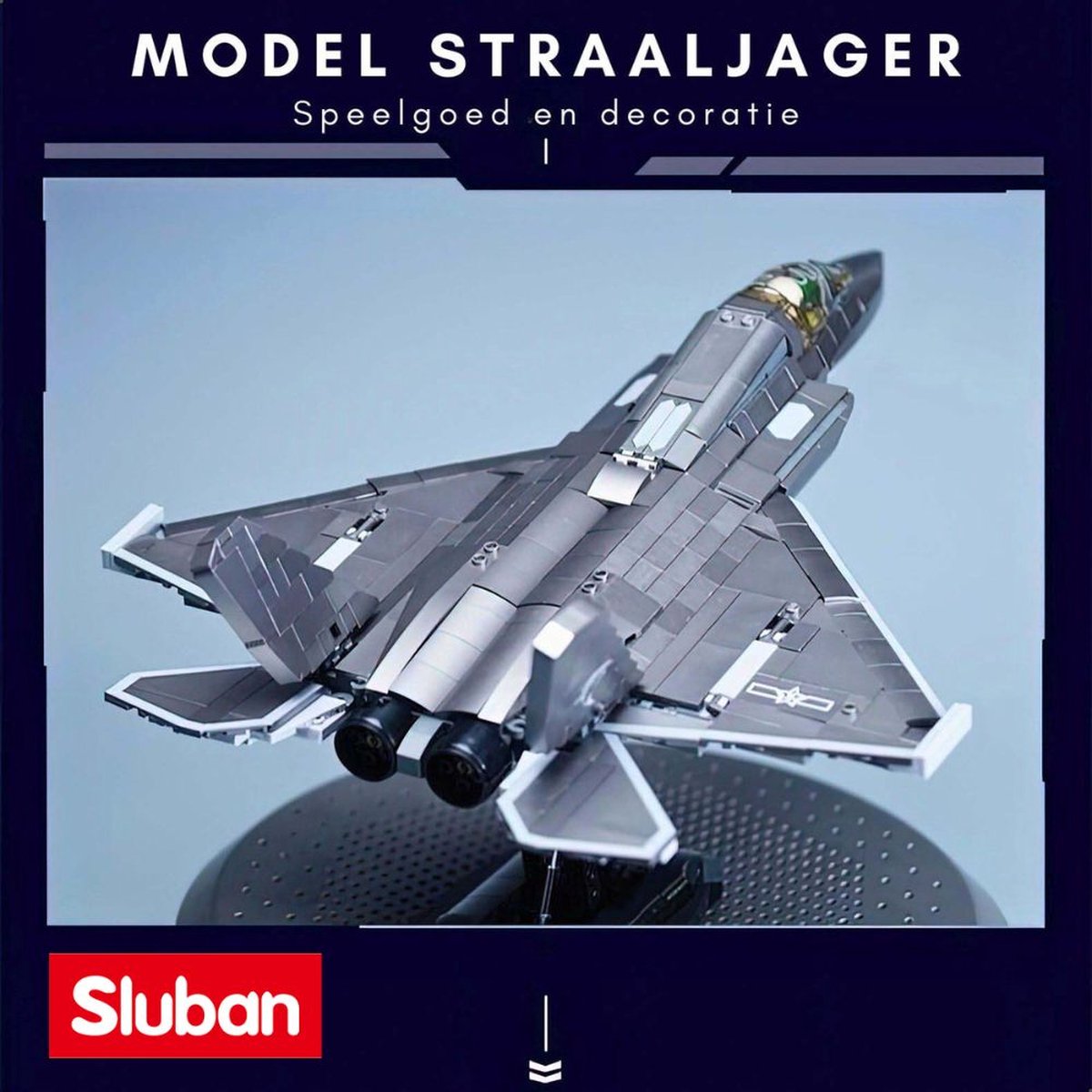 Sluban - J35S Straaljager met LED verlichtingen | WW2 army luchtmacht | Technic creator ideas educatief leger speelgoed | Expert bouwpakketten voor volwassenen | Classic icons vliegtuig modelbouw | 838 bloks — afbeelding 5